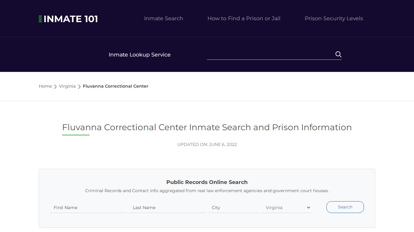 Fluvanna Correctional Center Inmate Search, Visitation ...